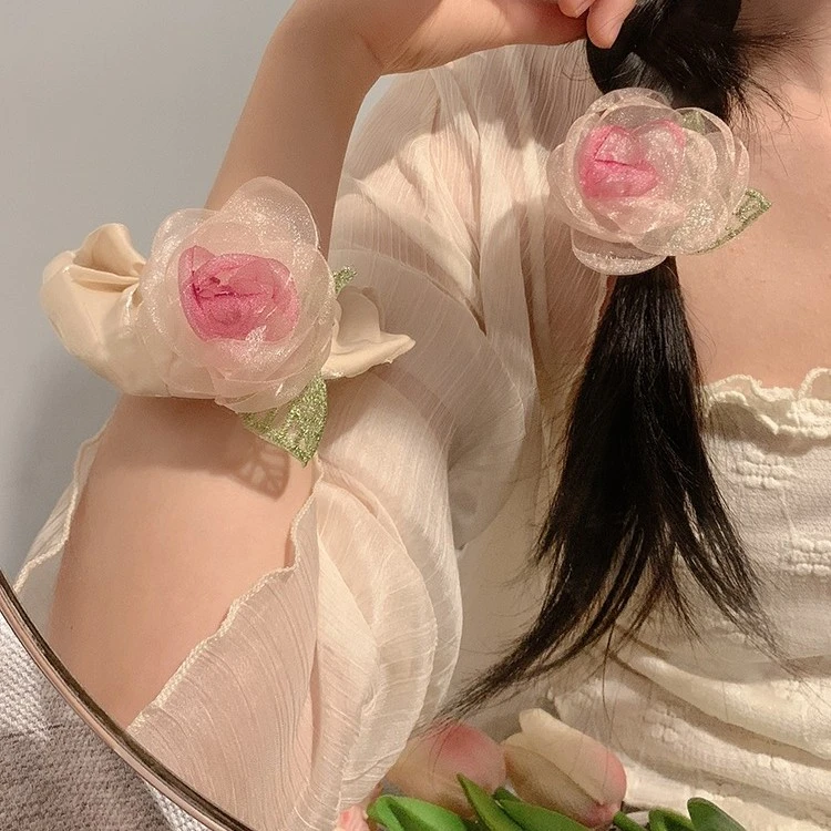 合金布艺发饰 干枯玫瑰发夹花朵女森系仙美高级感超仙发饰发卡