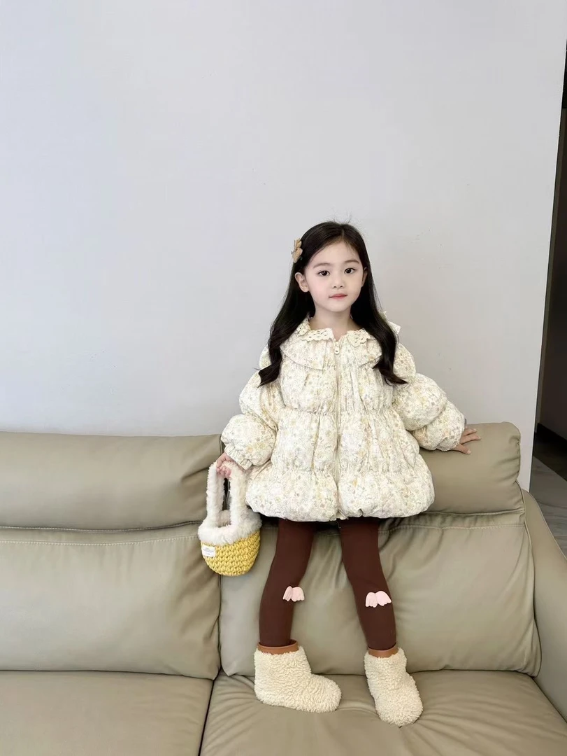 厚款女公主风碎花冬季A类套装童装韩版女宝冬款加厚毛衣保暖