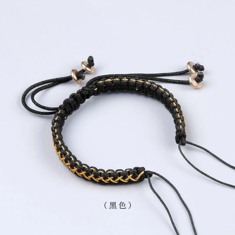 非金属手链 纯手工编织半成品手绳可穿平安扣领花手牌情侣手链