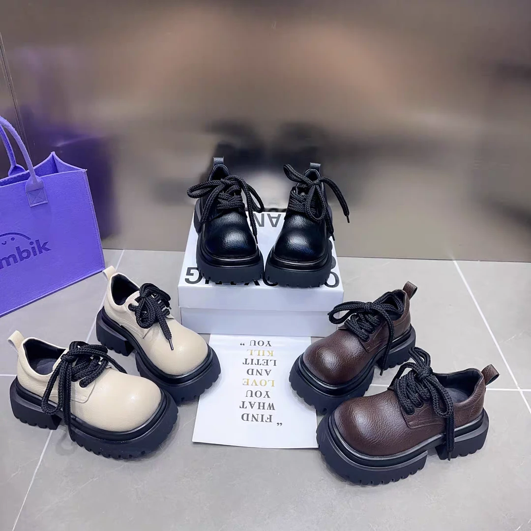 欧洲厚底英伦2024年秋季新款休闲乐福百搭英伦风皮鞋圆头增高休闲