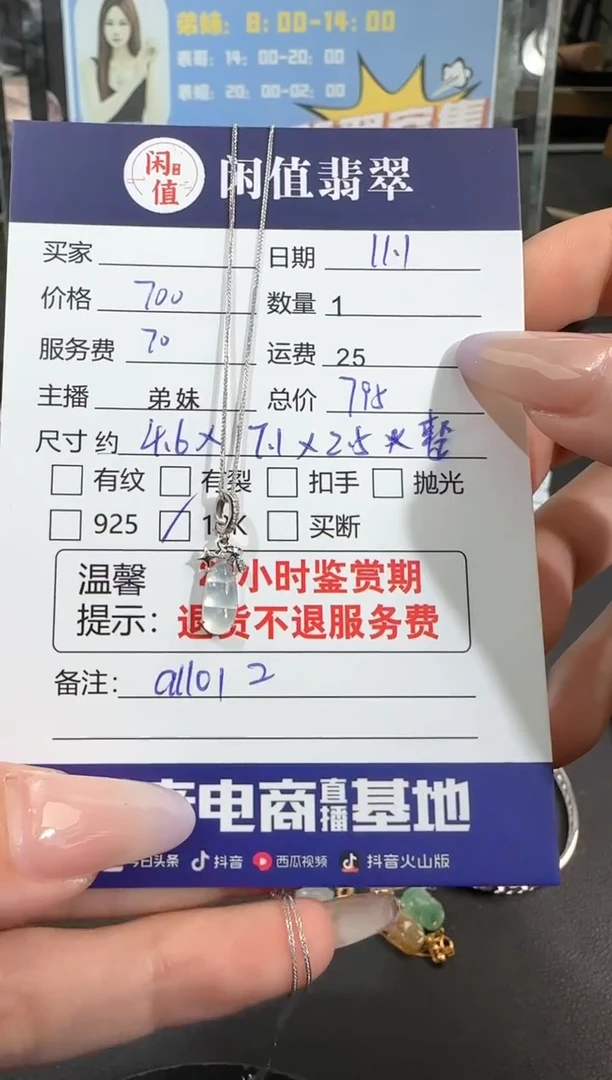 【闪购商品】翡翠项链18K金镶嵌翡翠项链