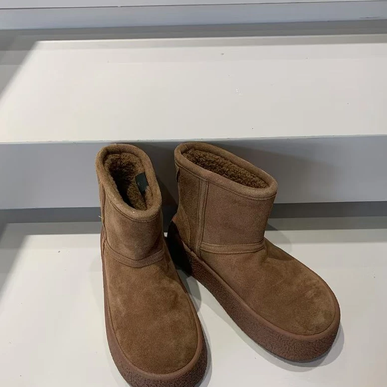 【YKL】秋冬自留深卡其厚底雪地靴