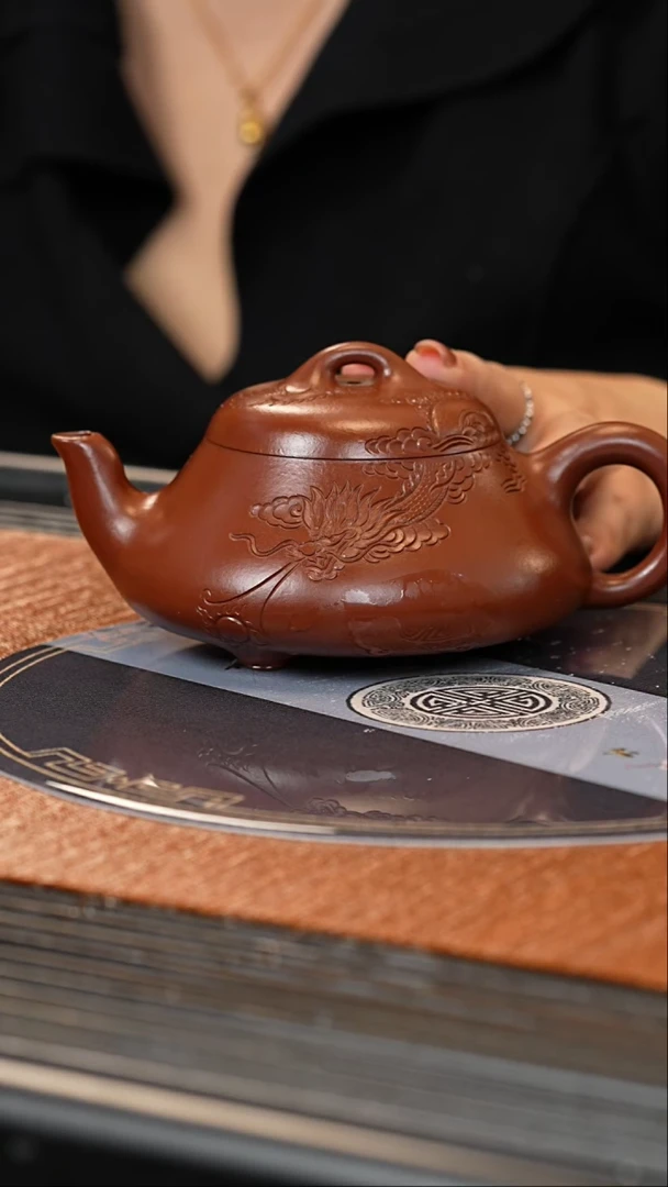 【闪购商品】紫砂茶壶YJB 紫袍玉砂 汉棠石瓢 300cc