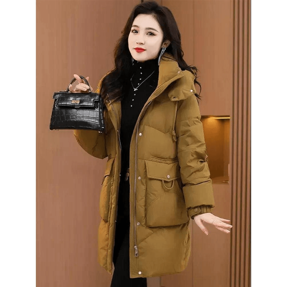 23新款羽绒服加厚保暖中长款服女宽松大码洋气妈妈冬