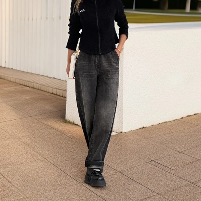 【JINYU品质】2024秋冬女士休闲百搭时尚牛仔裤