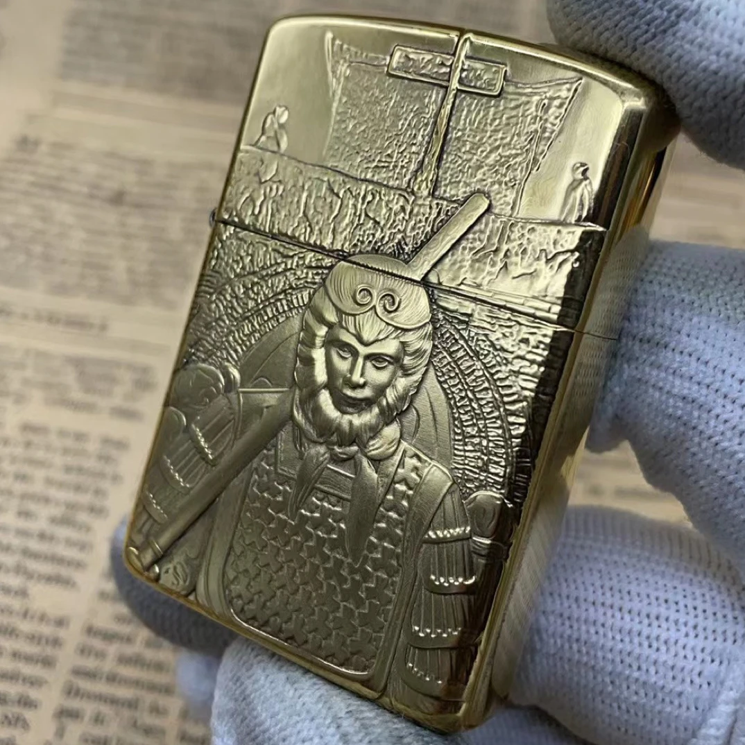 一生所爱至尊宝902s浮雕手工悟空创意个性煤油打火机立体手雕单面