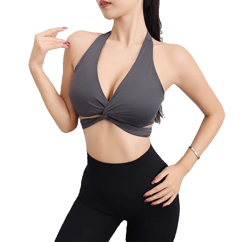 LULU同款运动绑带背心女健身新款性感露背美背吊带纯色上衣