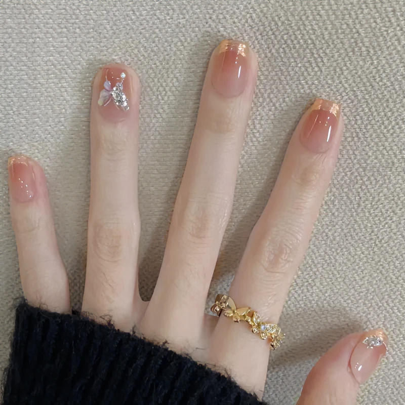 【西雅图】纯手工穿戴甲美甲光疗甲甲片指甲贴纸贴片指甲油胶春夏季