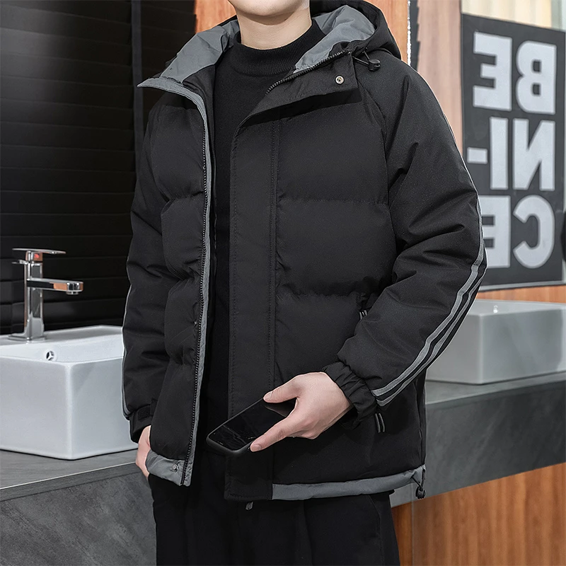 棉服男士冬季外套潮牌连帽棉衣加绒加厚保暖棉袄子时尚面包服
