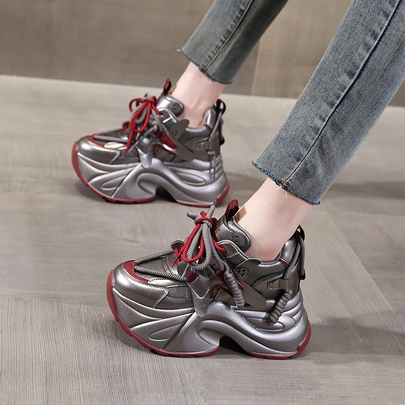 【增高9CM】小个子厚底爆款老爹鞋女2025年秋季新款松糕休闲运动鞋