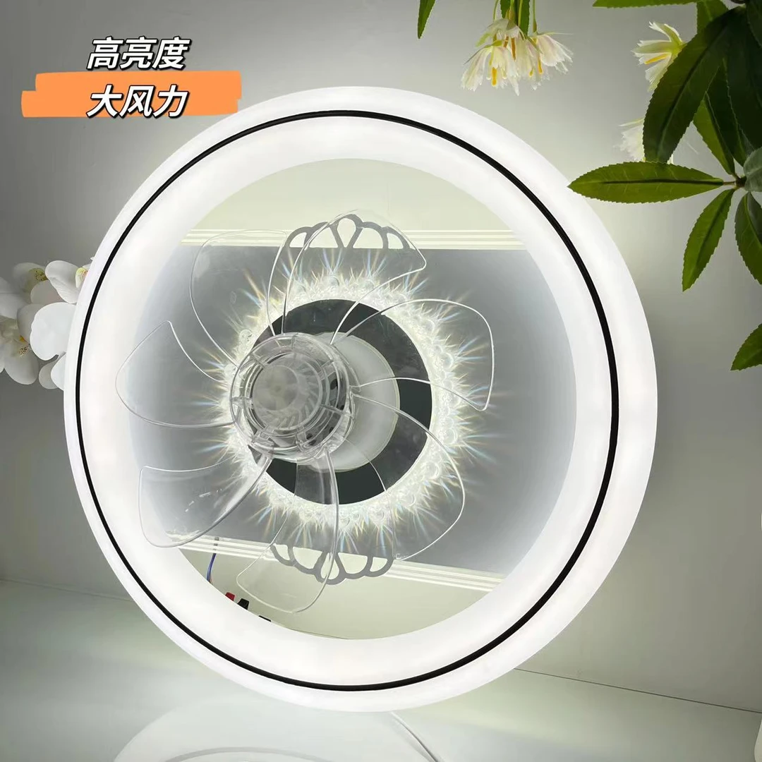 663新品离线智能语音摇头风扇灯卧室书房餐厅简约现代风扇灯