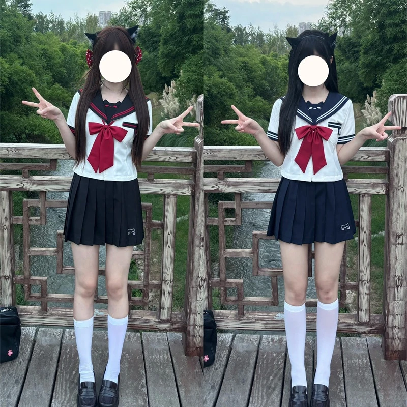 初田町jk制服【魔力喵喵收腰款】水手服可爱猫咪日系学院风制服套装