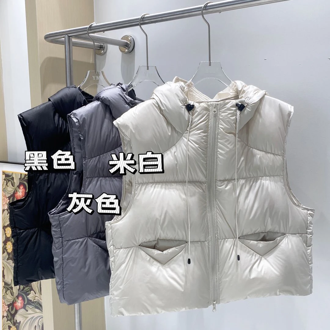 鹅绒马甲女24秋冬新款时尚高级气大牌宽松保暖背心羽绒马甲羽绒服
