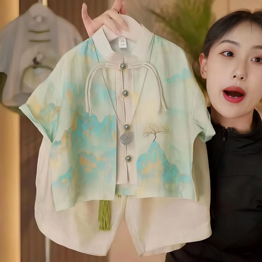 宝宝夏季汉服套装男童古风仙气夏装儿童国潮网红衣服小孩洋气童装