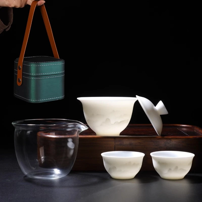 玉尘高档冰种陶瓷茶具套装中式家用功夫茶具礼盒装送礼
