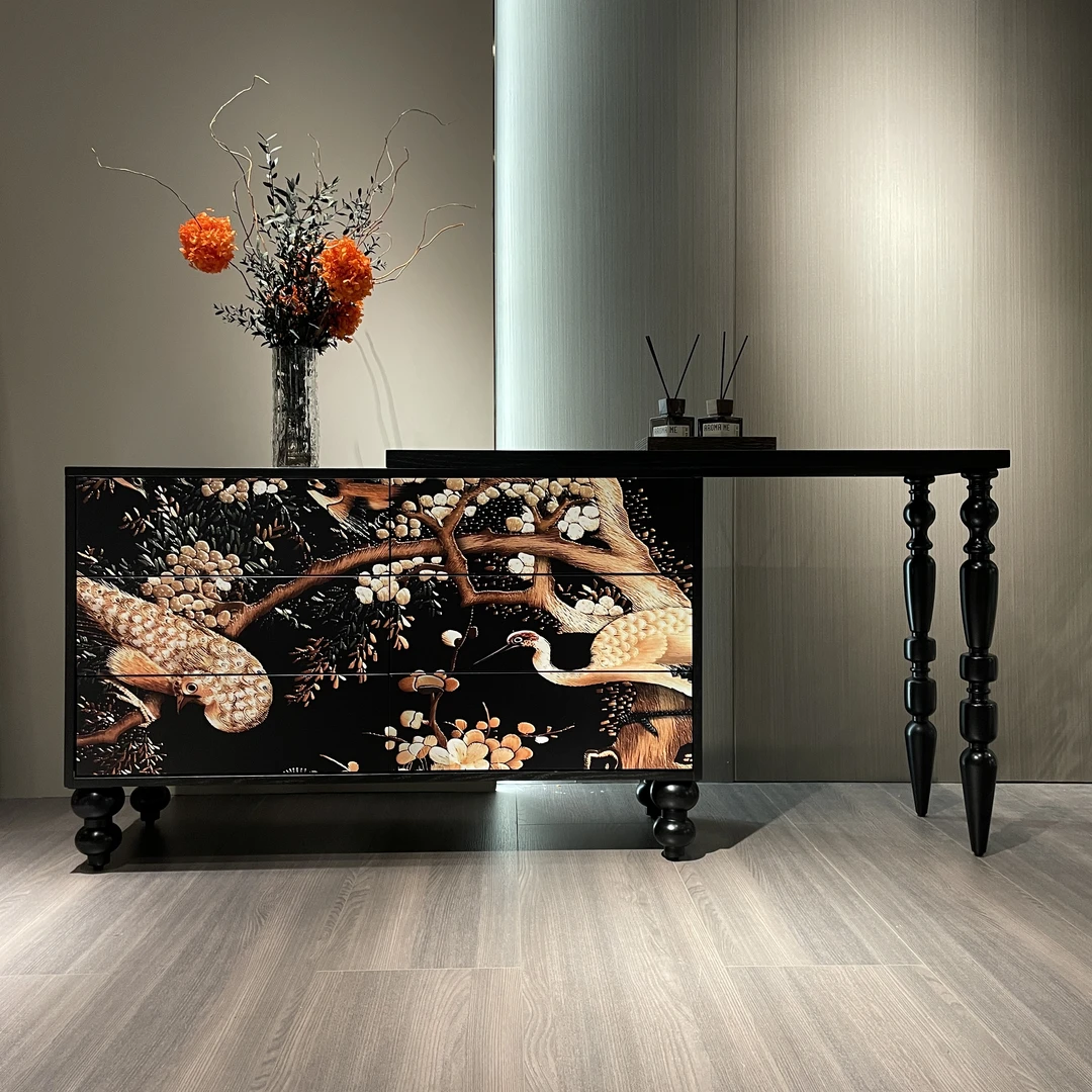 【凤仪妆阁梳妆台】中古六斗凤仪梳妆台创意置物收纳柜卧室装饰桌