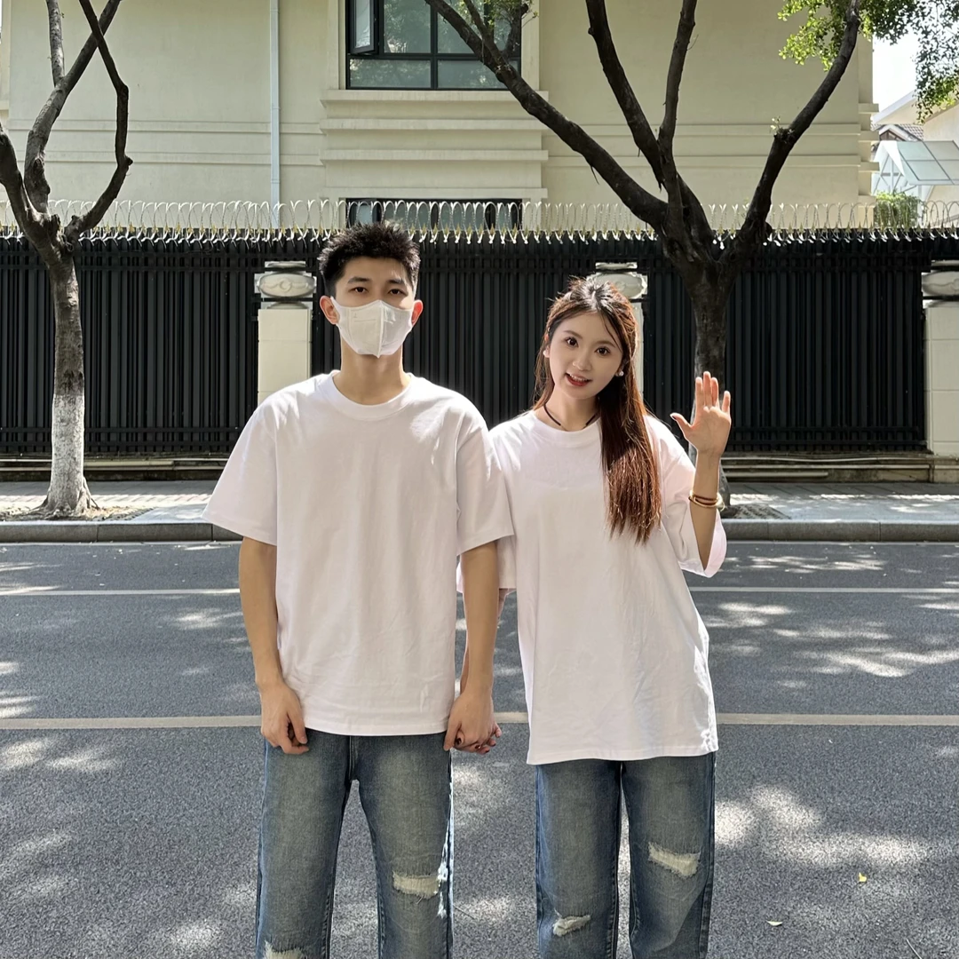 3KU夫妇同款纯色打底T恤宽松休闲短袖男女百搭夏季简约6111