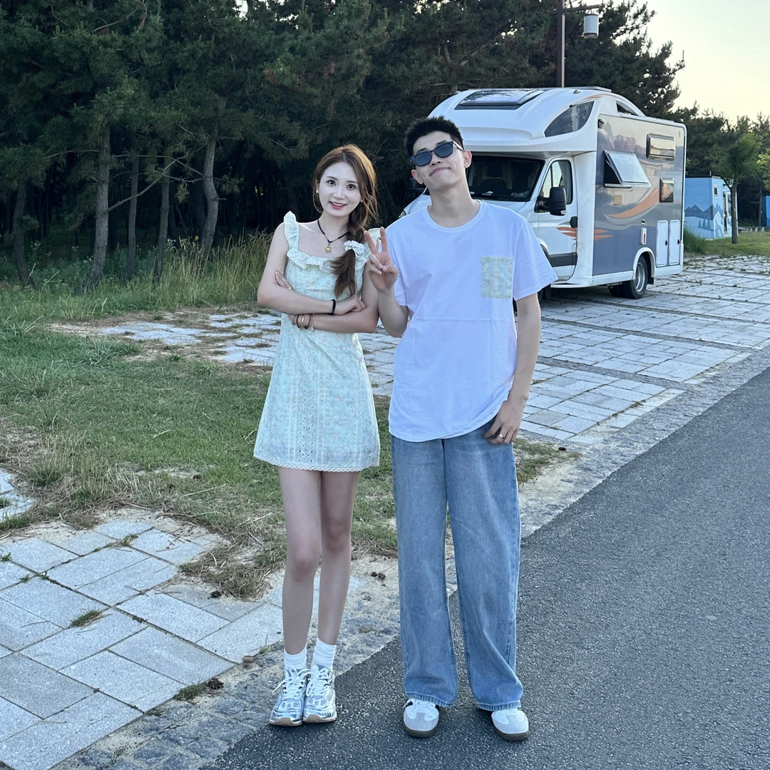 3Ku夫妇夏季短袖T恤男女情侣一衣一裙公主短裙碎花小众设计1262