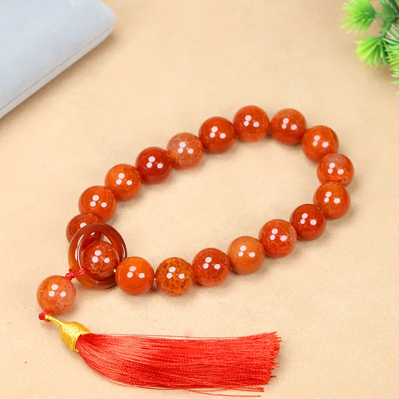 精美红玛瑙龙鳞手持玉手串个性百搭气质手链高档礼物送亲友平安礼