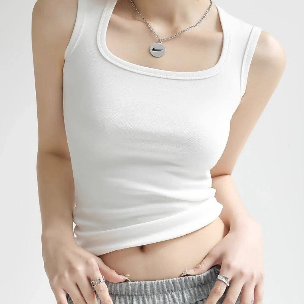 【厂家直销】方领吊带工字背心女内搭夏季宽肩遮副乳外穿打底上衣