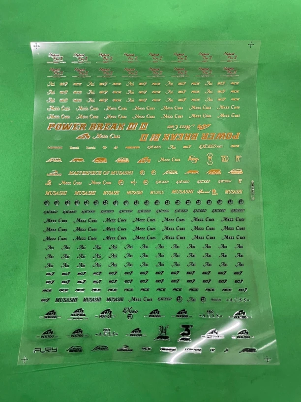 台球水标纸 标签贴纸台球器材用品 各类品牌logo贴美拉皿修杆机