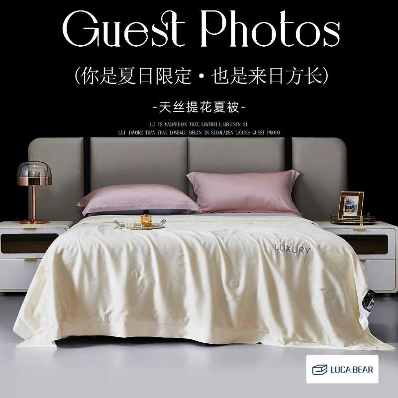 梦露【微微瑕清货款】60支LF级兰精天丝提花夏凉被80%大豆纤维填充