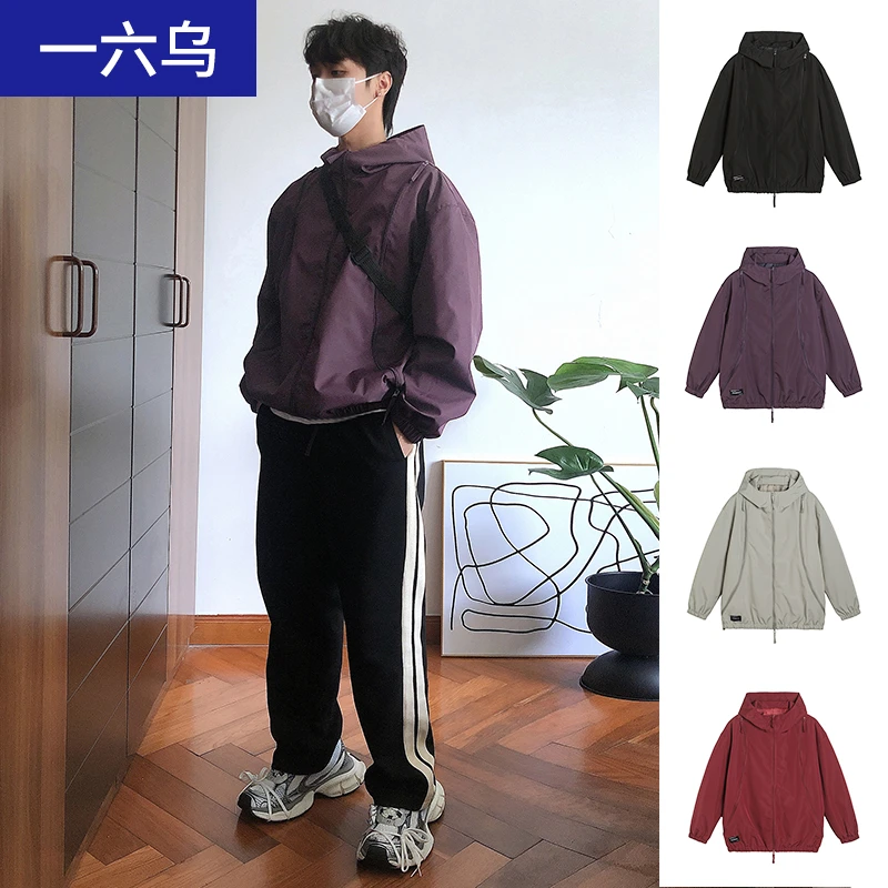 秋冬防风户外冲锋衣美式机能风夹克外套男连帽休闲上衣三拉链设计