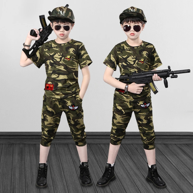 男童迷彩服夏季新款儿童夏装套装男孩特种兵服装短袖两件套军训服