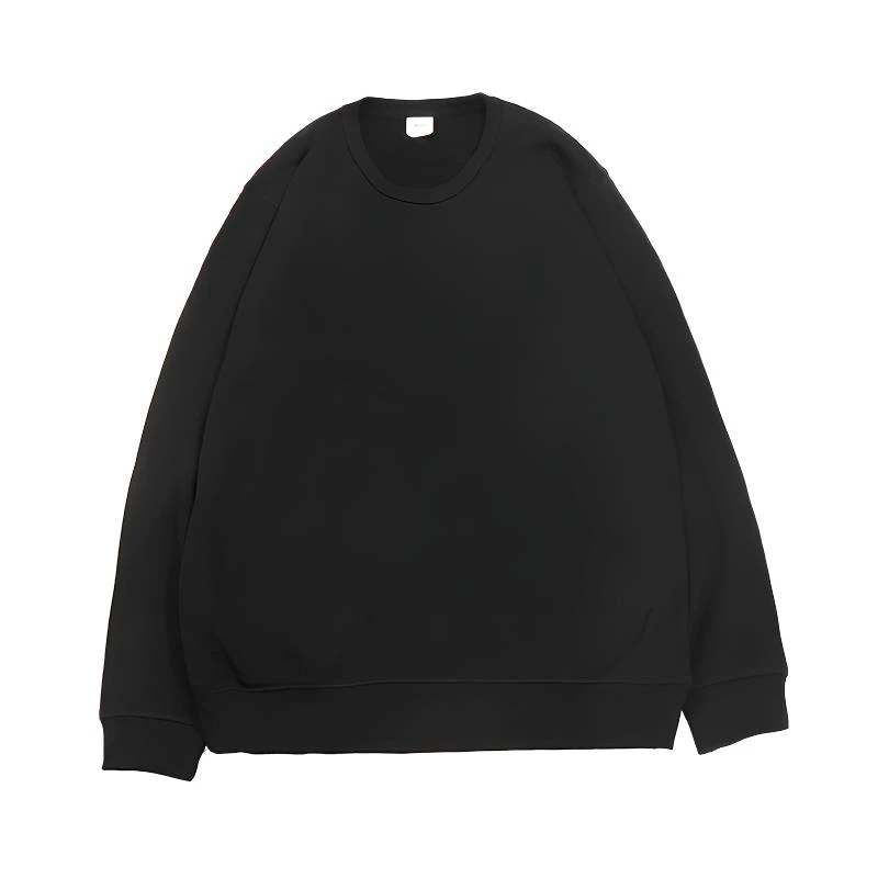 澳洲小众 春秋纯棉毛圈卫衣男加肥加大码200斤胖子黑色圆领打底衫