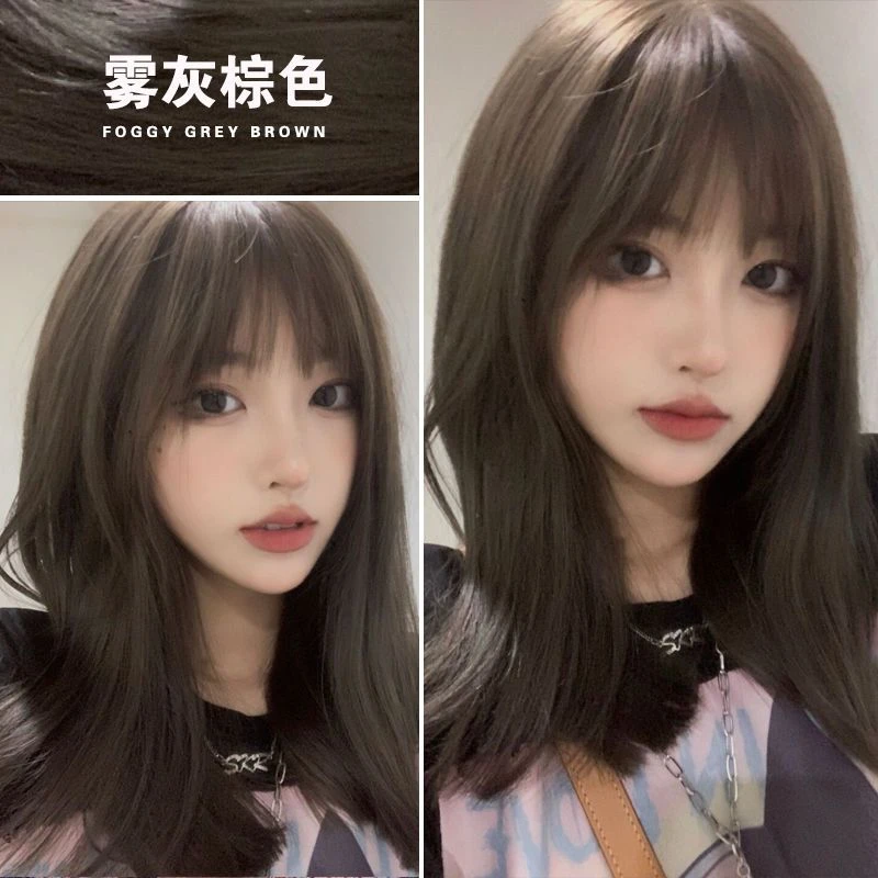 雾灰棕色染发剂2024流行色显白奶茶色染发膏女纯植物自己在家染发