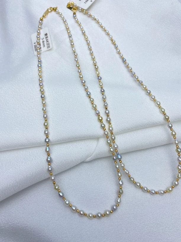 杰泉珠宝&3-4mm akoya设计款项链(多样性发1)