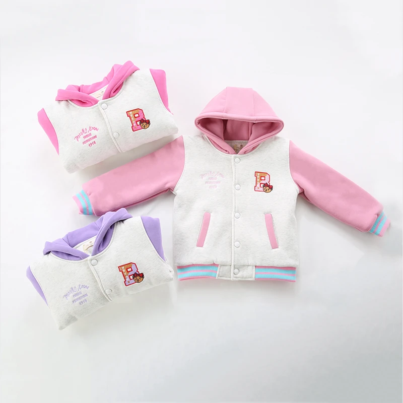 24317女童冬季新款夹棉棉衣儿童连帽棉服外套