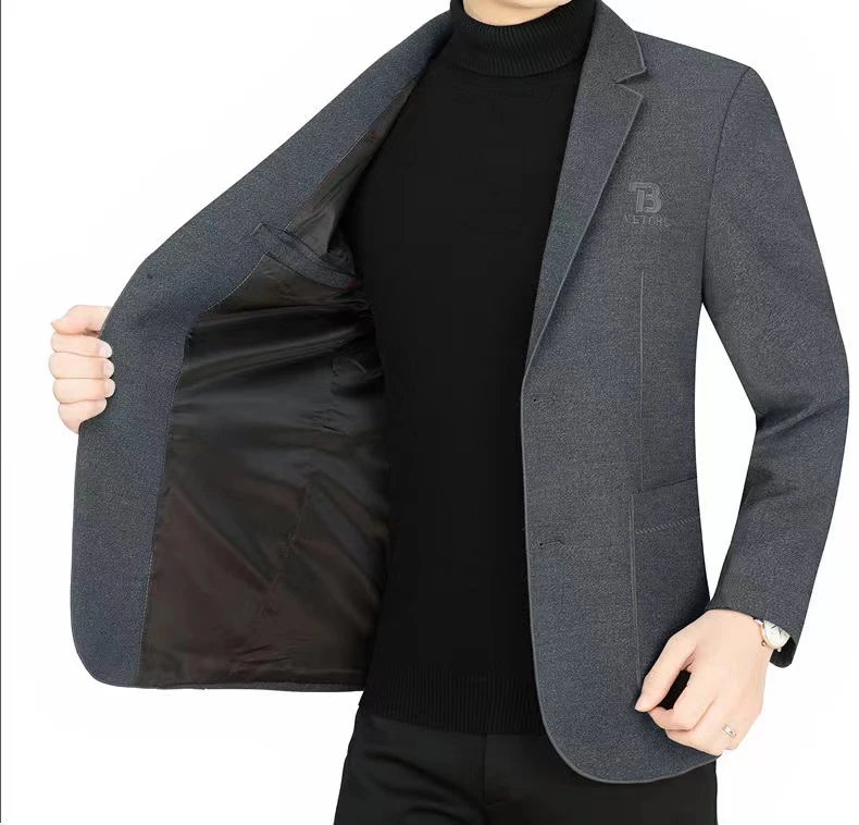 春秋中年夹克西服中式呢子上衣外套爸爸