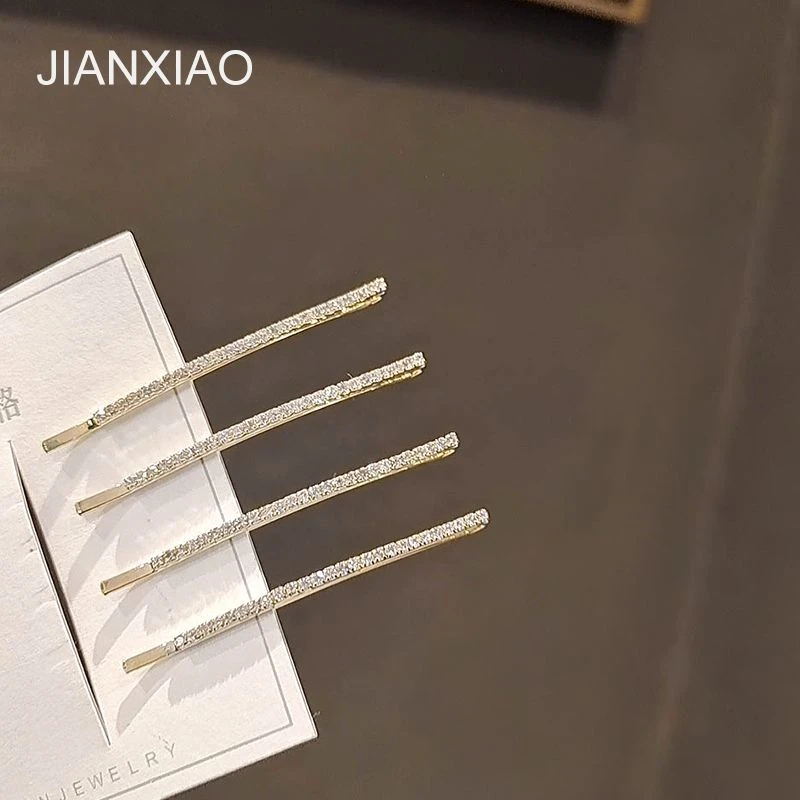简约水钻一字夹ins韩国精致侧边刘海夹发夹夹子头饰发卡发饰
