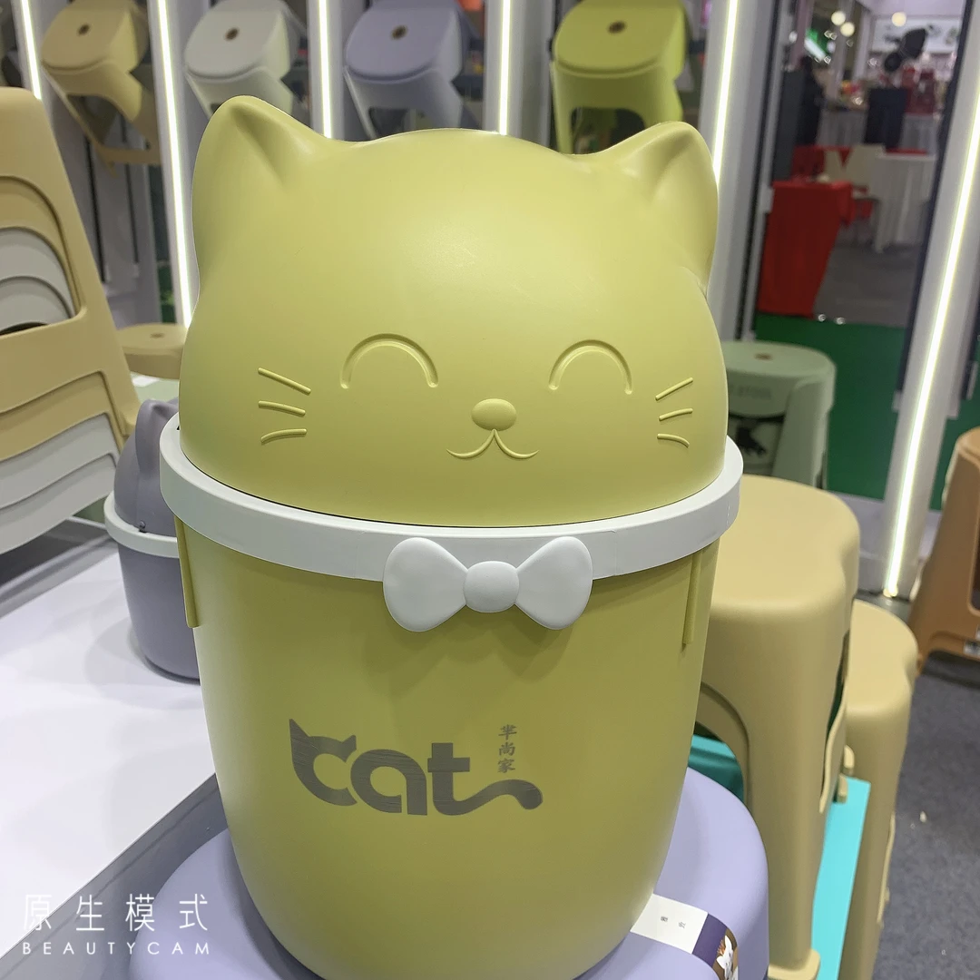 2708家用客厅卧室办公室卫生间可爱翻盖卫生桶9L24*19*36CM