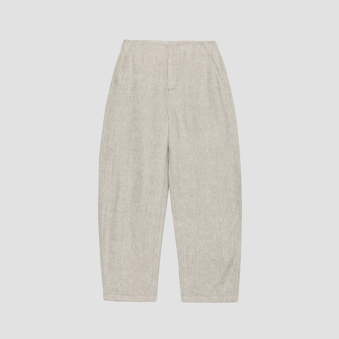 【清仓不退换】“亚麻裤”夏季全亚麻原胚色织宽松百搭镰刀九分裤K002