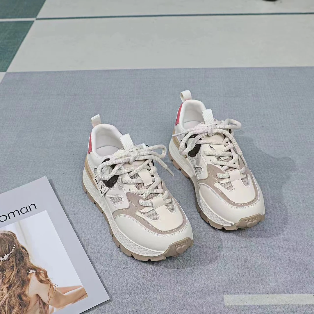 运动老爹鞋运动鞋女2025新款厚底女鞋百搭爆款舒适透气休闲鞋4132