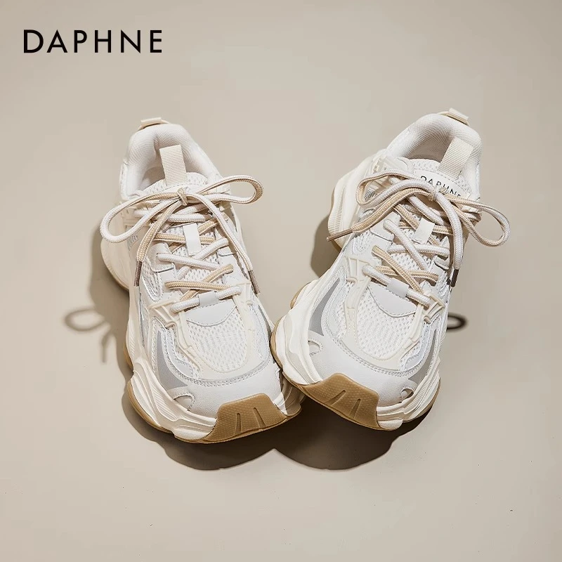 达芙妮老爹鞋女2025新款秋季厚底增高女鞋休闲=复古百搭运动鞋子