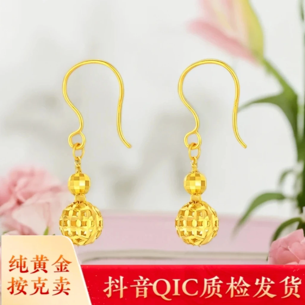 足复古耳饰气质时尚百搭简约镂空球球经典精美耳吊耳勾女款大气