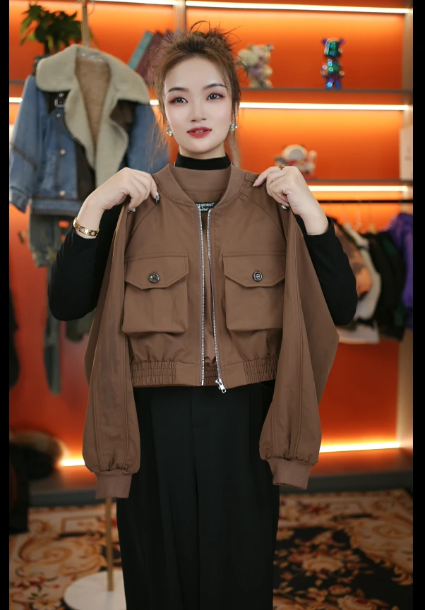 显瘦儿童夹克外套2024年秋季韩版春秋纯色女童中大童