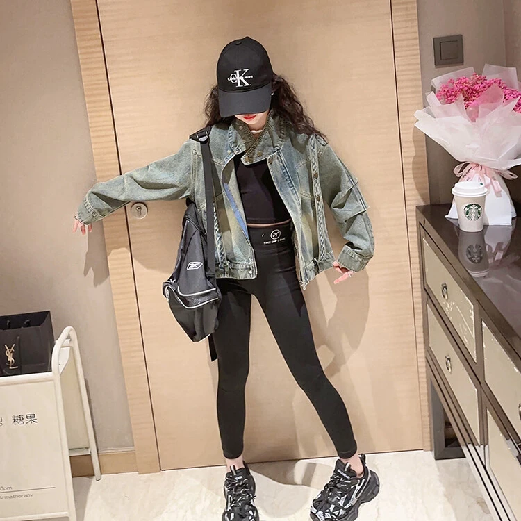显瘦儿童牛仔外套2025年秋季韩版春秋纯色女童中大童休闲