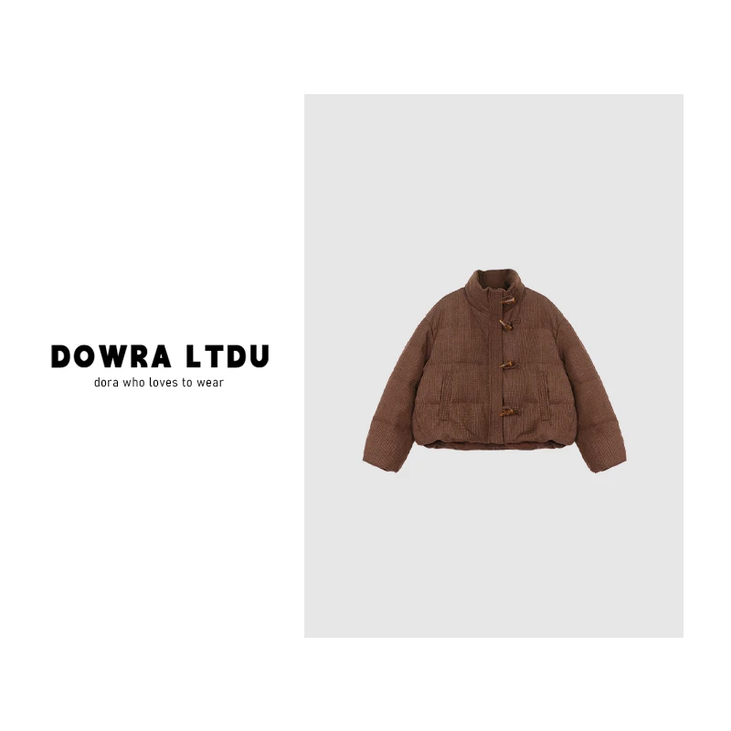 朵拉【城市猎人】2024年冬季新款高领纯色保暖羽绒服外套女602-8898