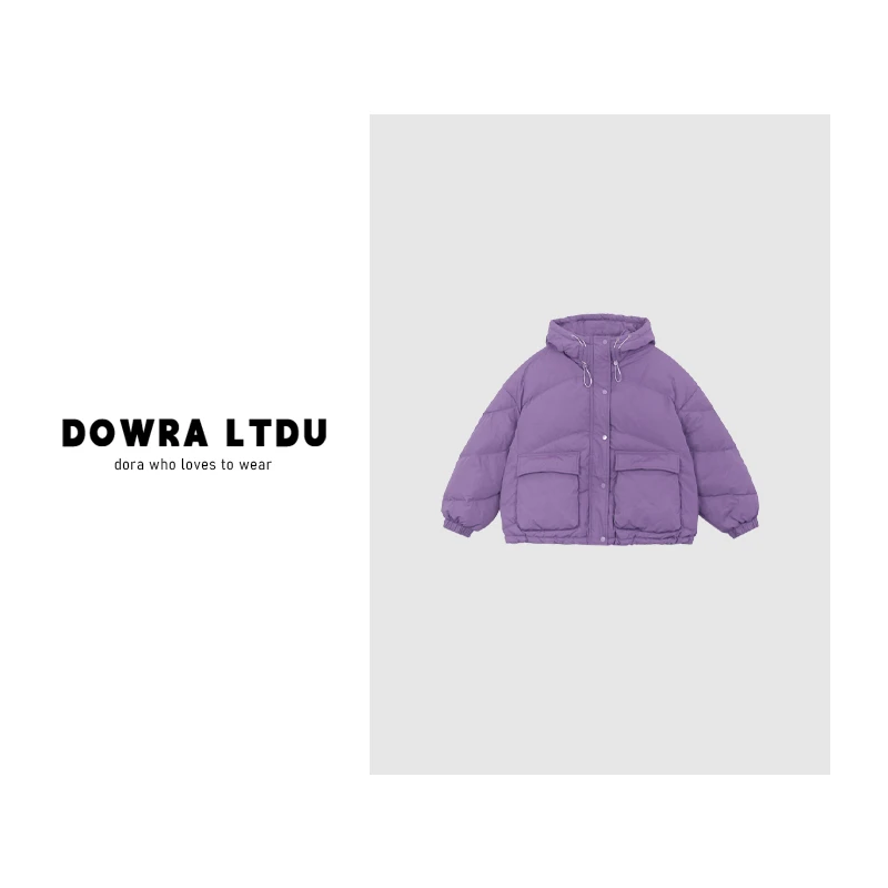 朵拉【心动赴约】2024年冬季新款纯色连帽百搭羽绒服外套女590-9980