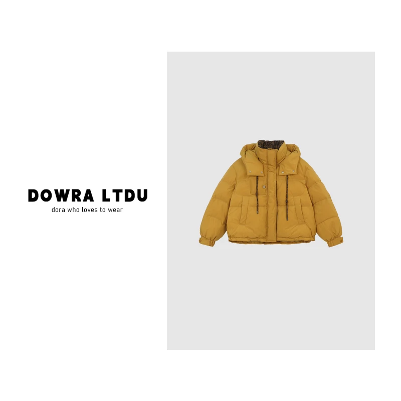 朵拉【冷暖自知】2024年冬季新款纯色连帽羽绒服外套302-241105