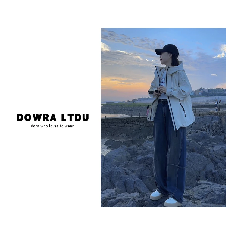 朵拉【米兰女郎】24年秋季新款单纽扣显瘦百搭水洗牛仔裤 037-65004