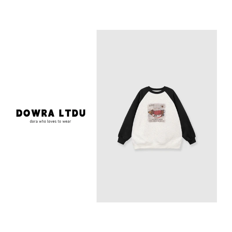 朵拉【】2024年冬季新款圆领狗加绒卫衣女243-241215