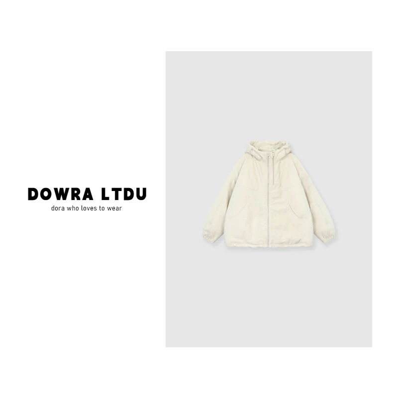 朵拉【无尽假日】2024年冬季新款双拉链连帽时尚百搭棉服302-241025