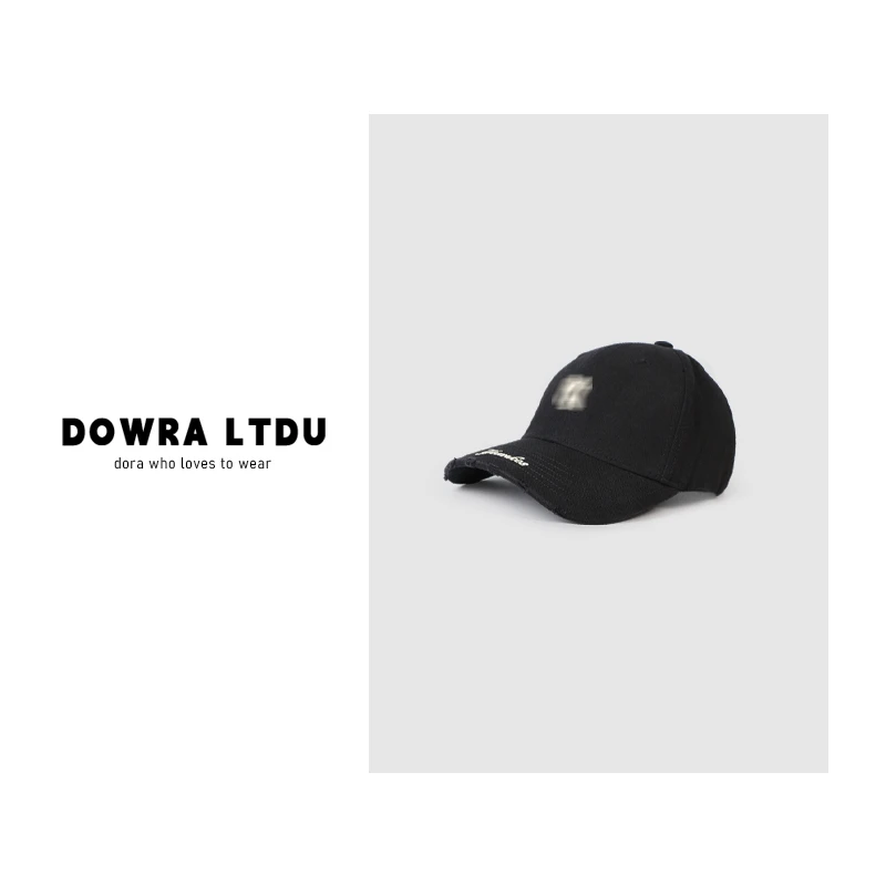 朵拉2024年春季网红款女士洋气字母刺绣时尚百搭黑色帽子835-214