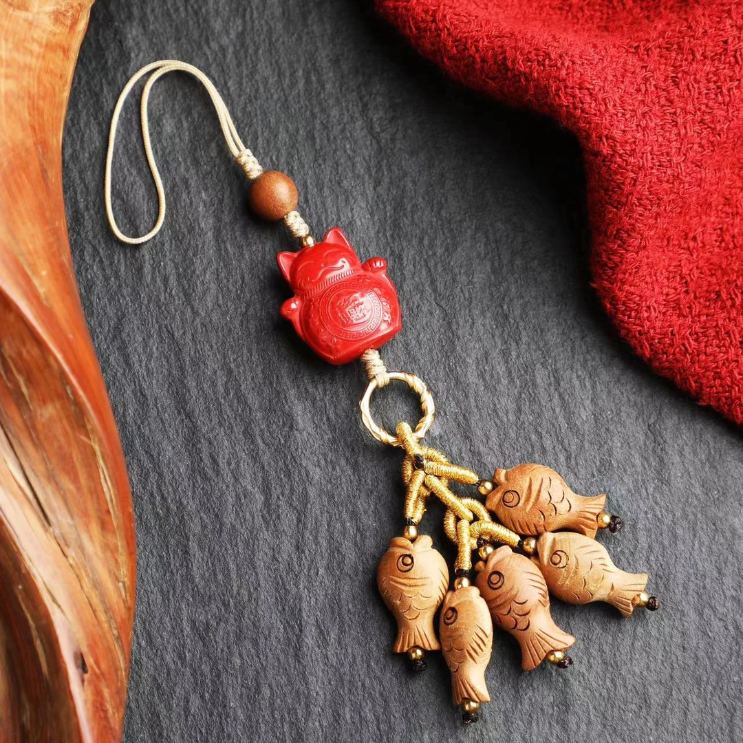 （淼）年年有余招财猫挂件