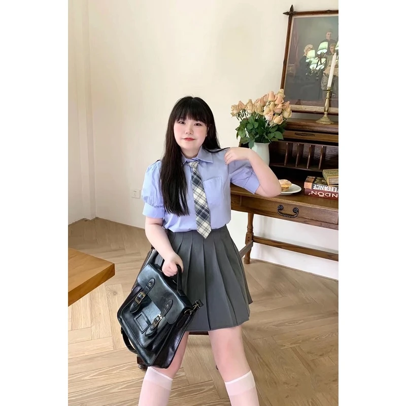 胖mm大码遮肉显瘦百褶裙防走光垂感西装短裙高腰弹力百搭半身裙